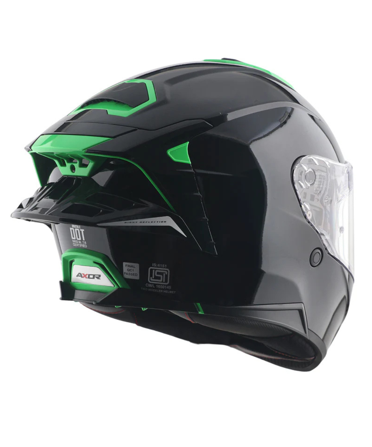 Axor Brutale Corsa Dual Spoiler Helmet - Gloss Black Green
