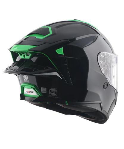 Axor Brutale Corsa Dual Spoiler Helmet - Gloss Black Green