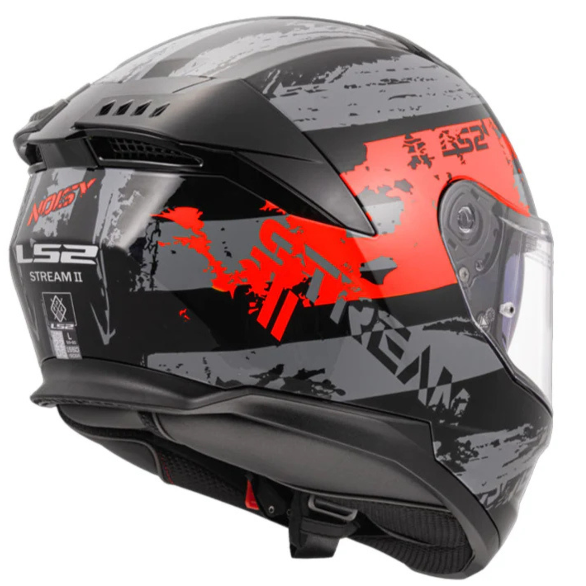 LS2 FF320 Stream II Noisy Helmet - Black Red - LS2