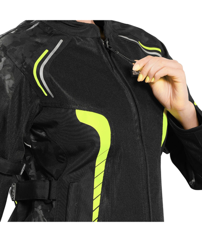 Bison ProGear Phoenix Women Riding Jacket - Hi-Viz Green