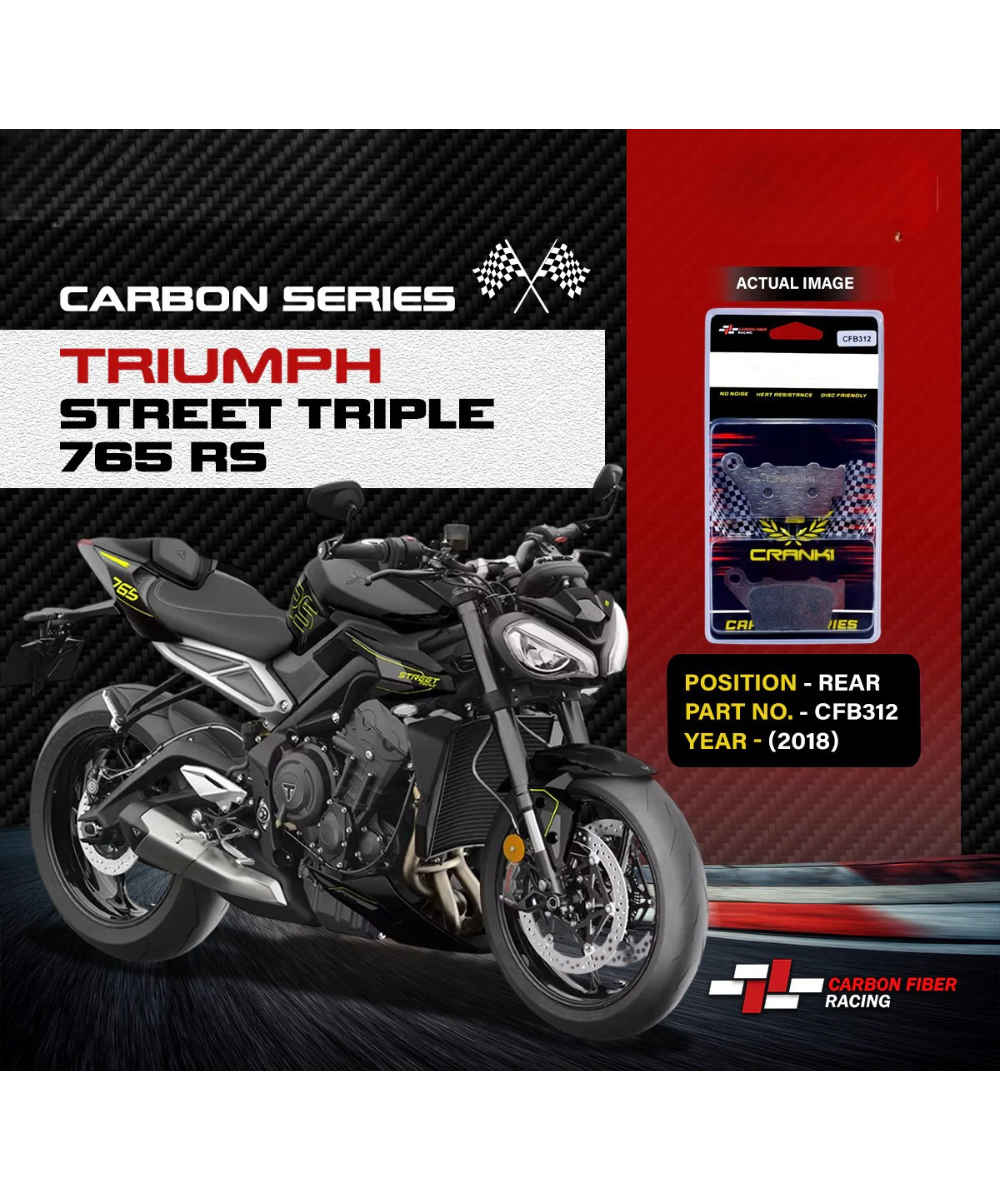 Crank1 Carbon Brake Pads for Triumph Street Triple 765 RS (2018)