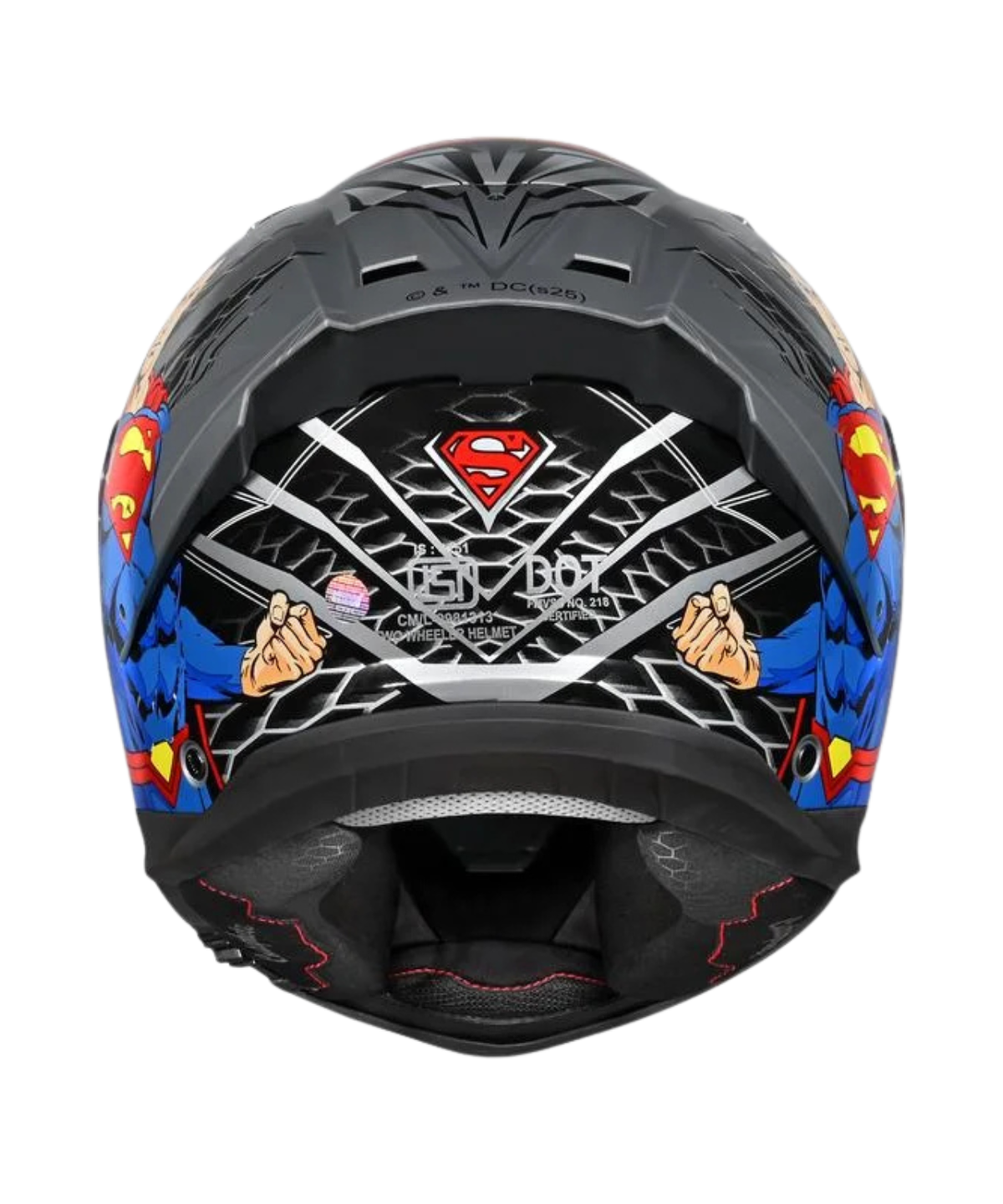Studds Helios Superman Edition Graphics Helmet - Gloss Silver Blue N1 - Studds