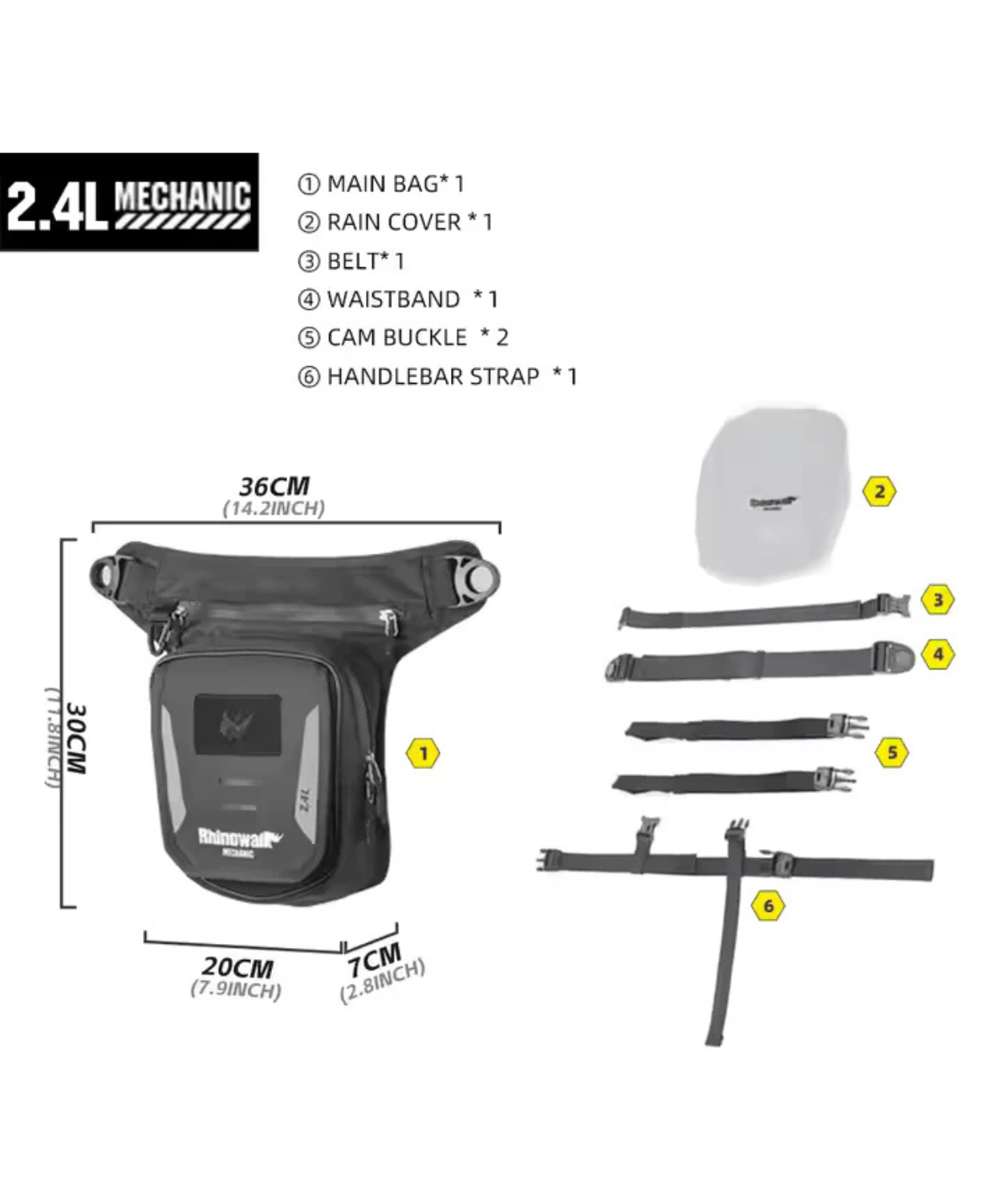 Rhinowalk Mechanic Series Magnetic Tank / Thigh Bag - MJX2008