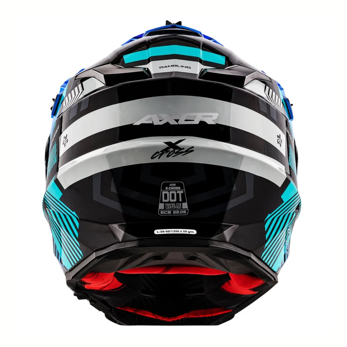 Axor X-Cross Dual Visor Gambling Helmet - Black Blue
