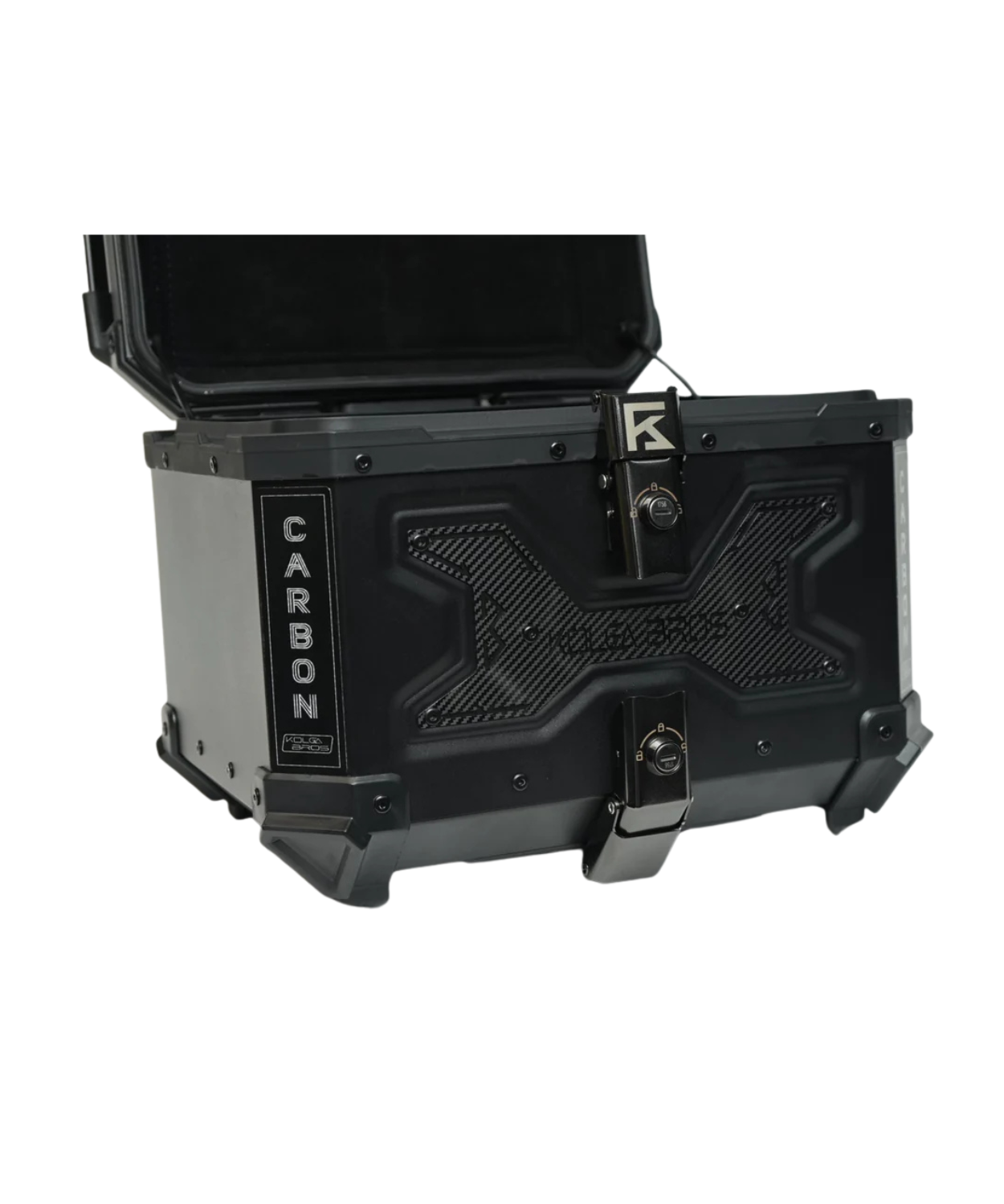 Kolga Bros Aluminium Alloy Carbon Moto Trunk 55L Top Box - Black  - KBMT-05-55