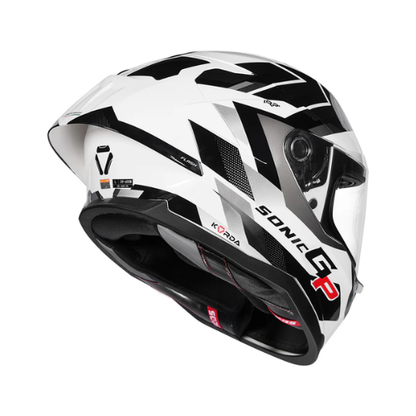 Korda Sonic GP Flash Helmet - White Black