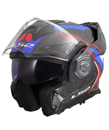 LS2 FF901 Advant X Carbon Fiber Future II Helmet (ECE 22.06) - Gloss Black Blue Red