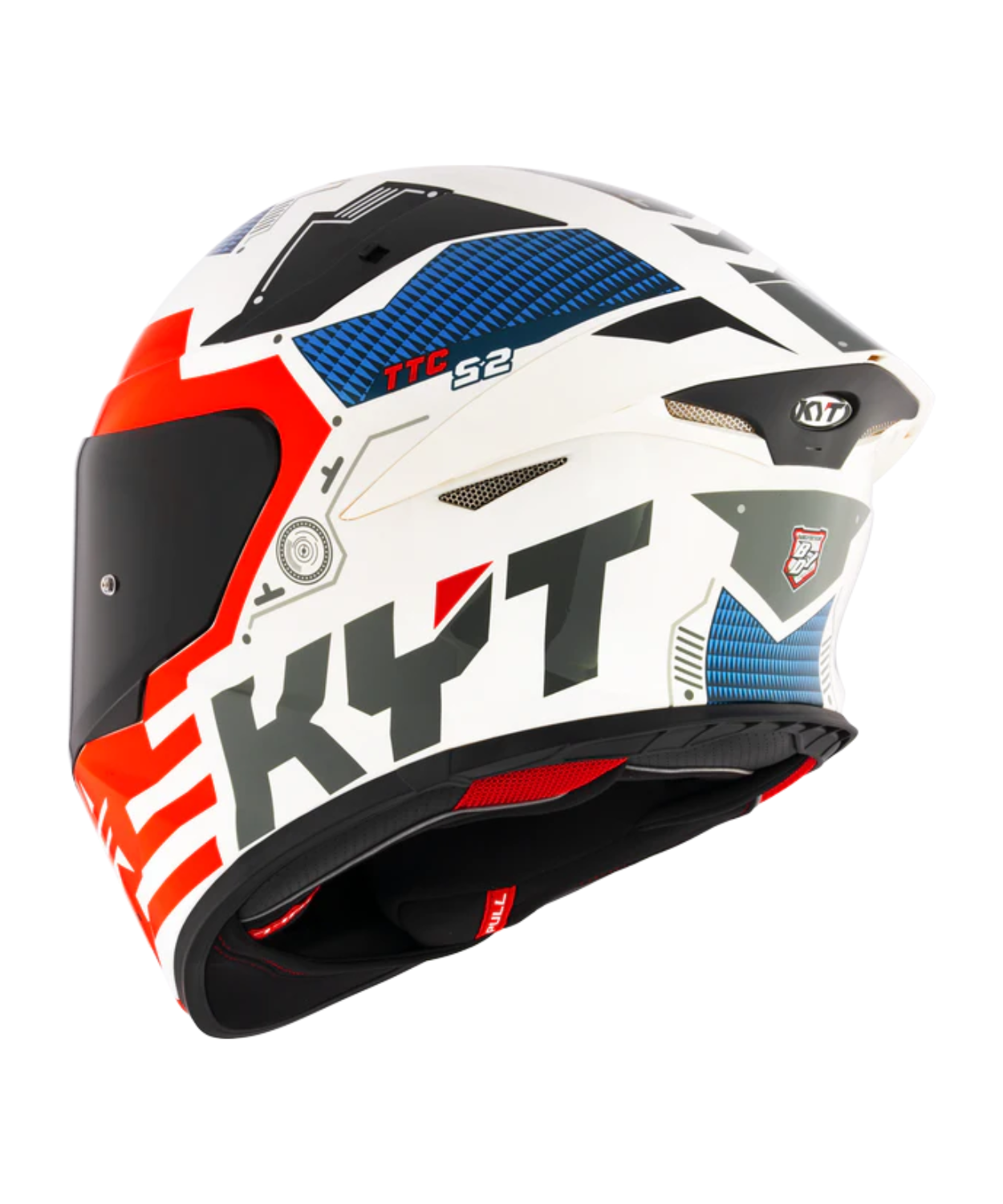 KYT TT-Revo Fuselage Helmet - Gloss Red White Blue