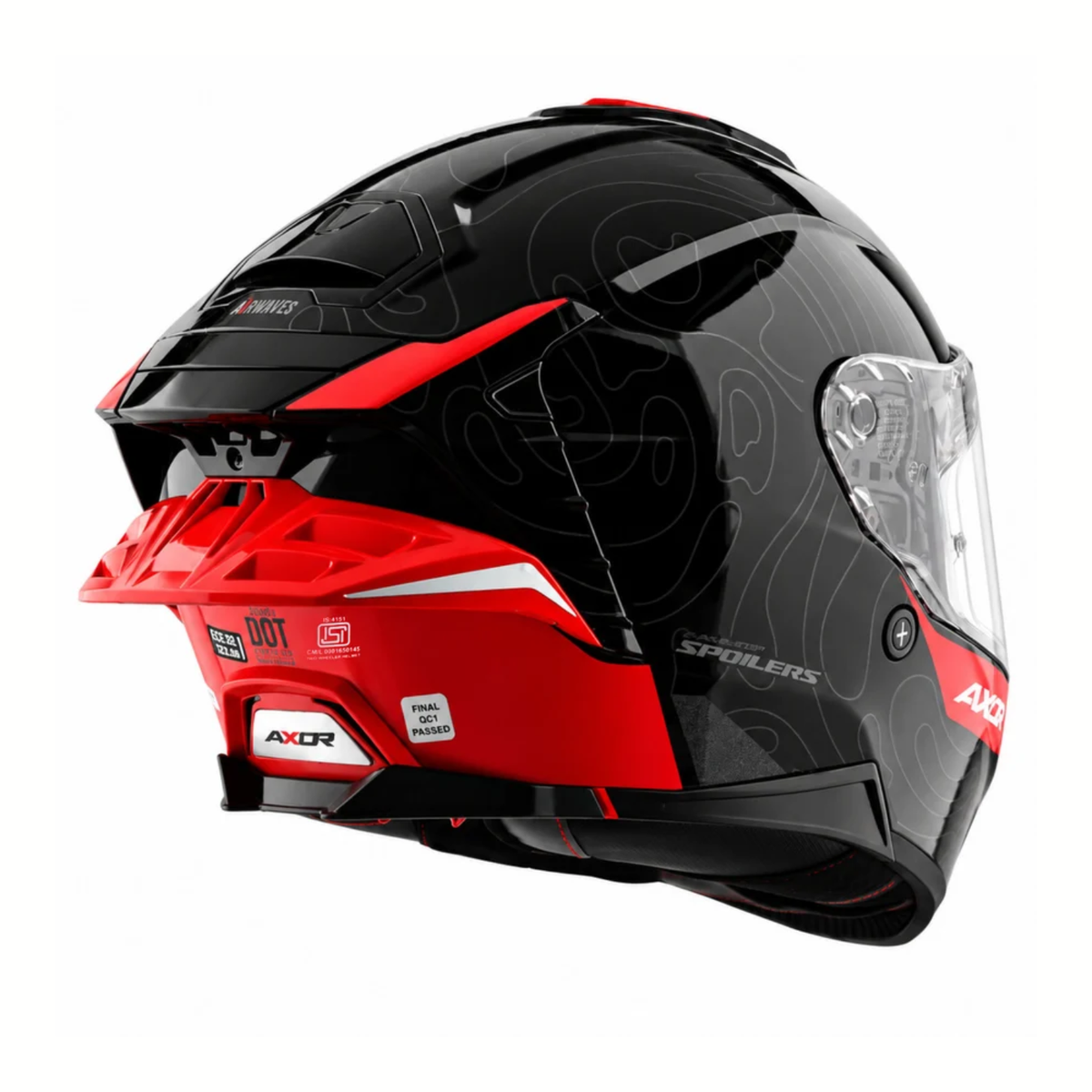 Axor Brutale Airwaves Dual Spoiler Helmet - Gloss Black Red
