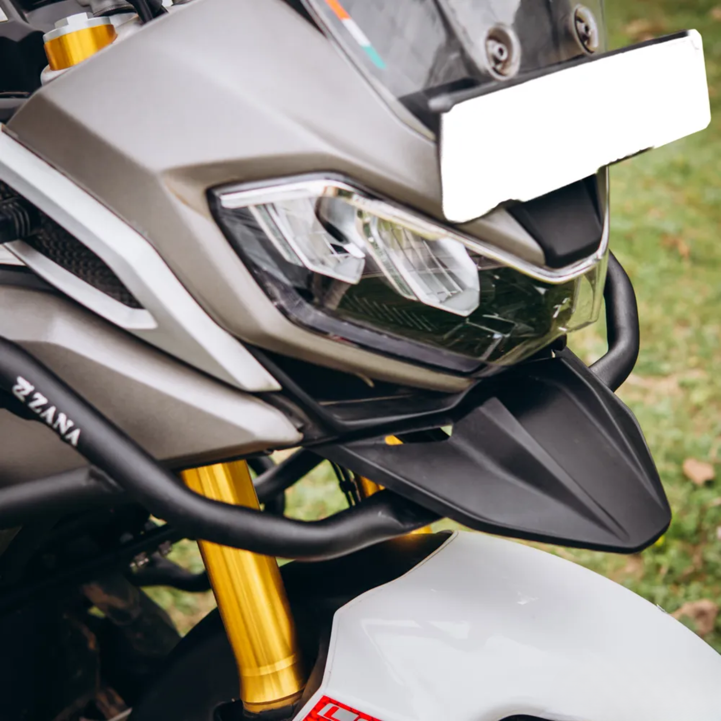Zana TVS Apache RTX 300 Beak Version Upper & Lower Crash Guard With Slider Combo - Black - ZI-8735 / ZI-8710