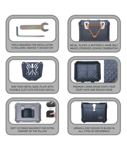 ASG 47L SG-48 Top Box - Silver