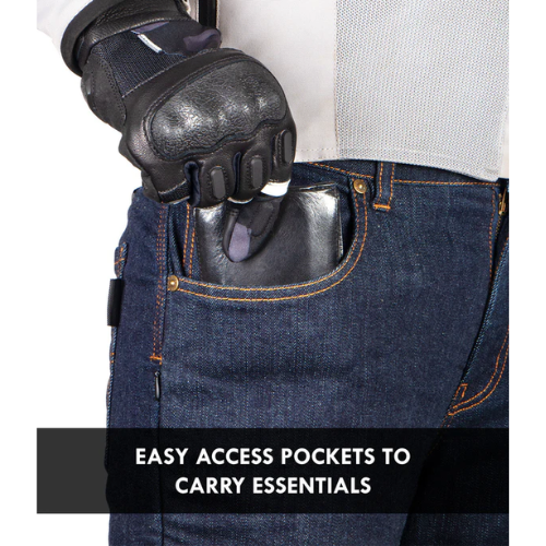 Rynox Downtown Pro CE Certified Class AA Motorcycle Riding Jeans with Rheon Armours - Indigo Blue