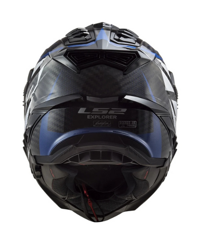 LS2 MX701 C Explorer Focus Carbon Helmet - Gloss Blue White Red