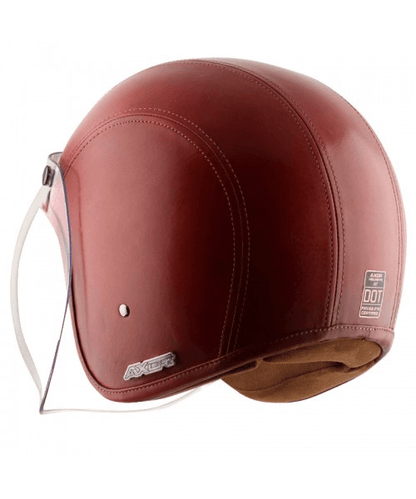 Axor Retro Jet Leather Wild Helmet - Red