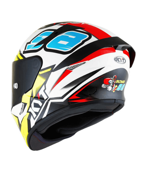 KYT TT Course 98 Bomb Helmet - Gloss Yellow Black Blue