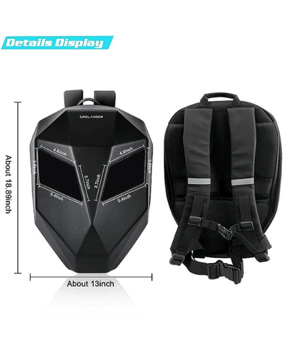 LED Backpack with Eyes - Motorcycle Helmet Bag with Display Screen