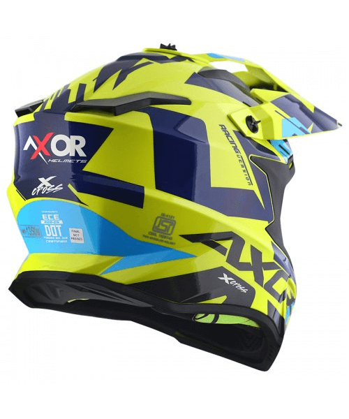 Axor X-CROSS X1 Off Road Helmet -Neon Yellow Blue