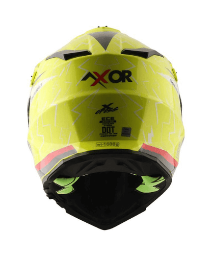 Axor X-Cross Flash Dual Visor Helmet - Neon Yellow Red