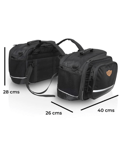 Guardian Gears Stallion Saddlebag with Rain Covers 50L expandable to 65L