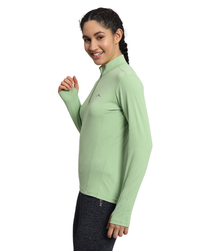 Reccy Women's Nomadic Full Sleeves T Shirt - Green Tea