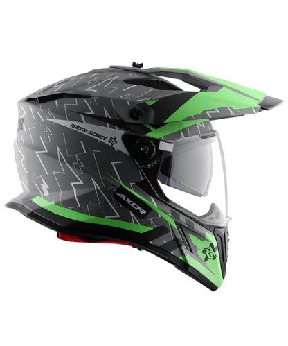 Axor X-Cross Flash Dual Visor Helmet - Dull Cool Grey Green