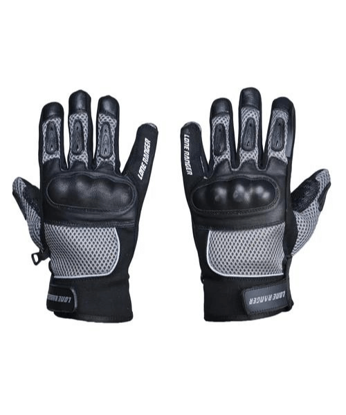 Lone Ranger AirX Biker Riding Gloves - Grey Black