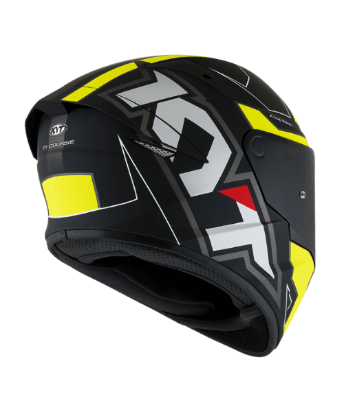 KYT TT-Course Electron Helmet - Matt Black Yellow