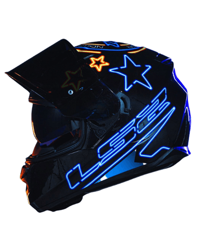 LS2 FF320 Stream Evo With Pinlock Helmet - Gloss Neon Black Blue Fluo Orange