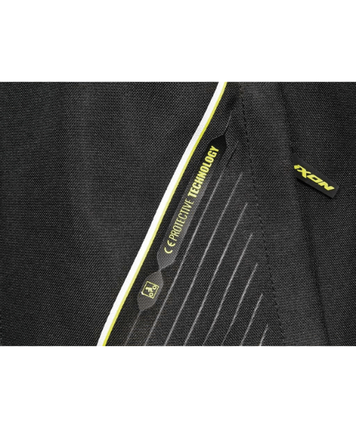 Ixon Slash Light Text Riding Jacket - Black White Yellow