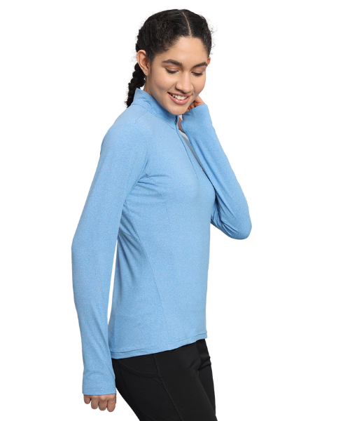 Reccy Women's Nomadic Full Sleeves T Shirt - Lichen Blue