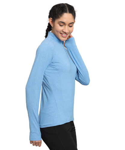 Reccy Women's Nomadic Full Sleeves T Shirt - Lichen Blue