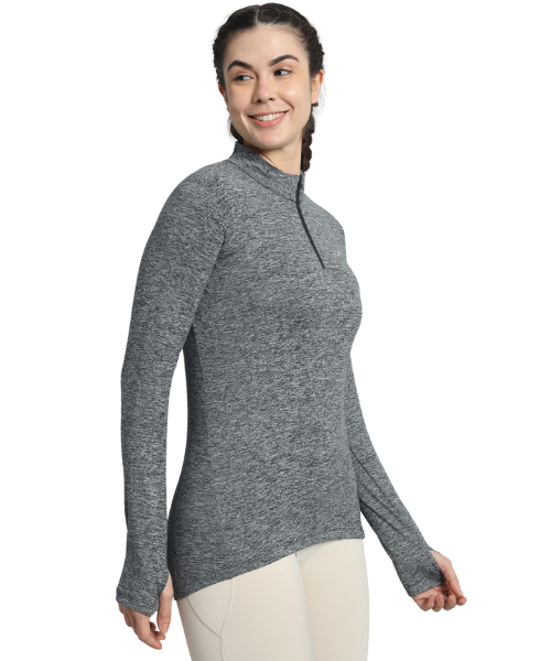 Reccy Women's Nomadic Full Sleeves T Shirt - Charcoal Gray