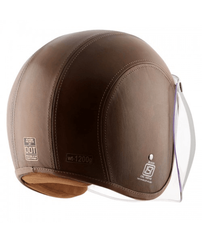 Axor Retro Jet Leather Forest Helmet - Green