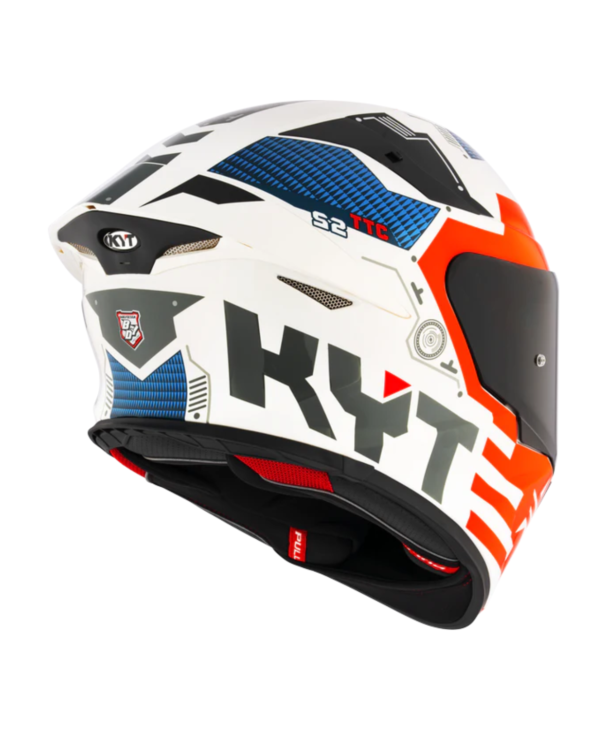 KYT TT-Revo Fuselage Helmet - Gloss Red White Blue