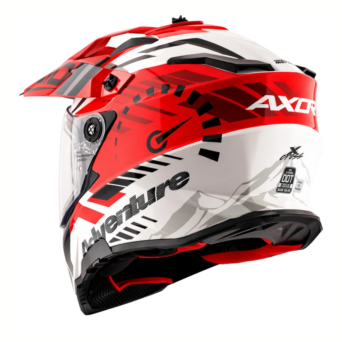 Axor X-Cross Dual Visor Speedometer Helmet - White Red