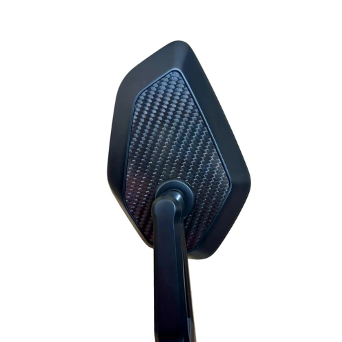 Moto Arch Universal Carbon Fiber CNC Aluminium Alloy Adjustable Rear View Mirror - White Glass