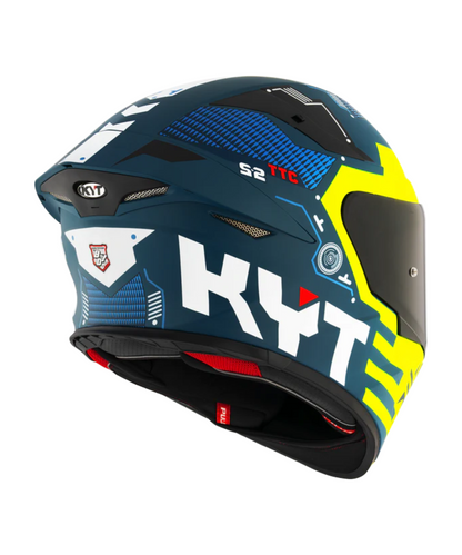 KYT TT-Revo Fuselage Helmet - Matt Yellow Blue
