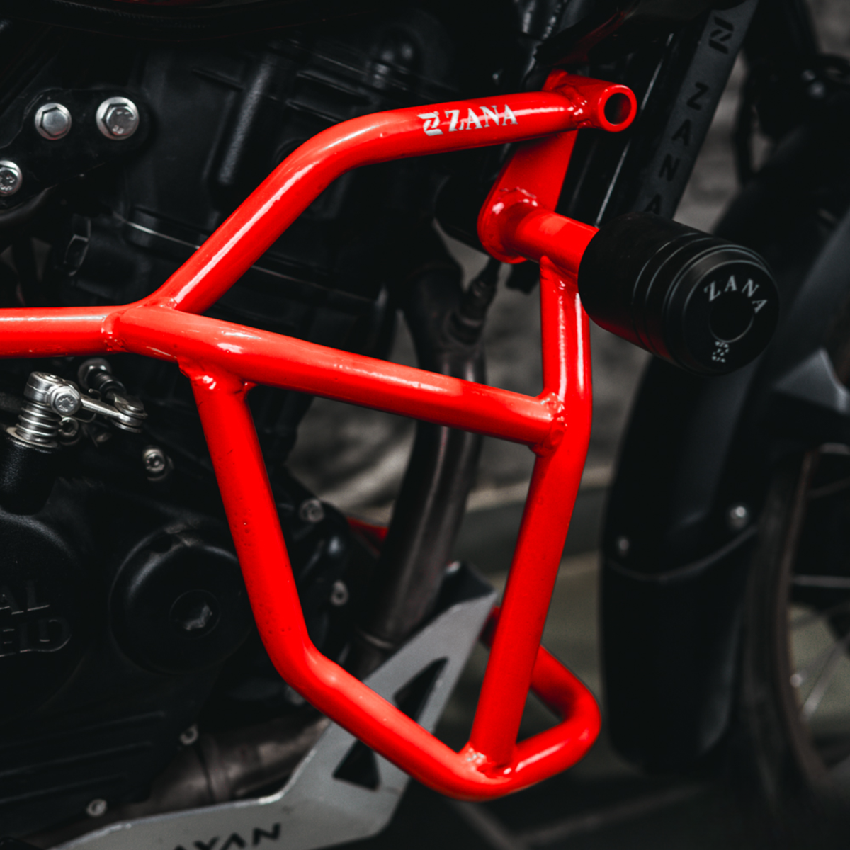 Zana Royal Enfield Himalayan 450 Crash Guard with Slider Type-1 / V-2 (MS) - Red - ZI-8754 - Zana