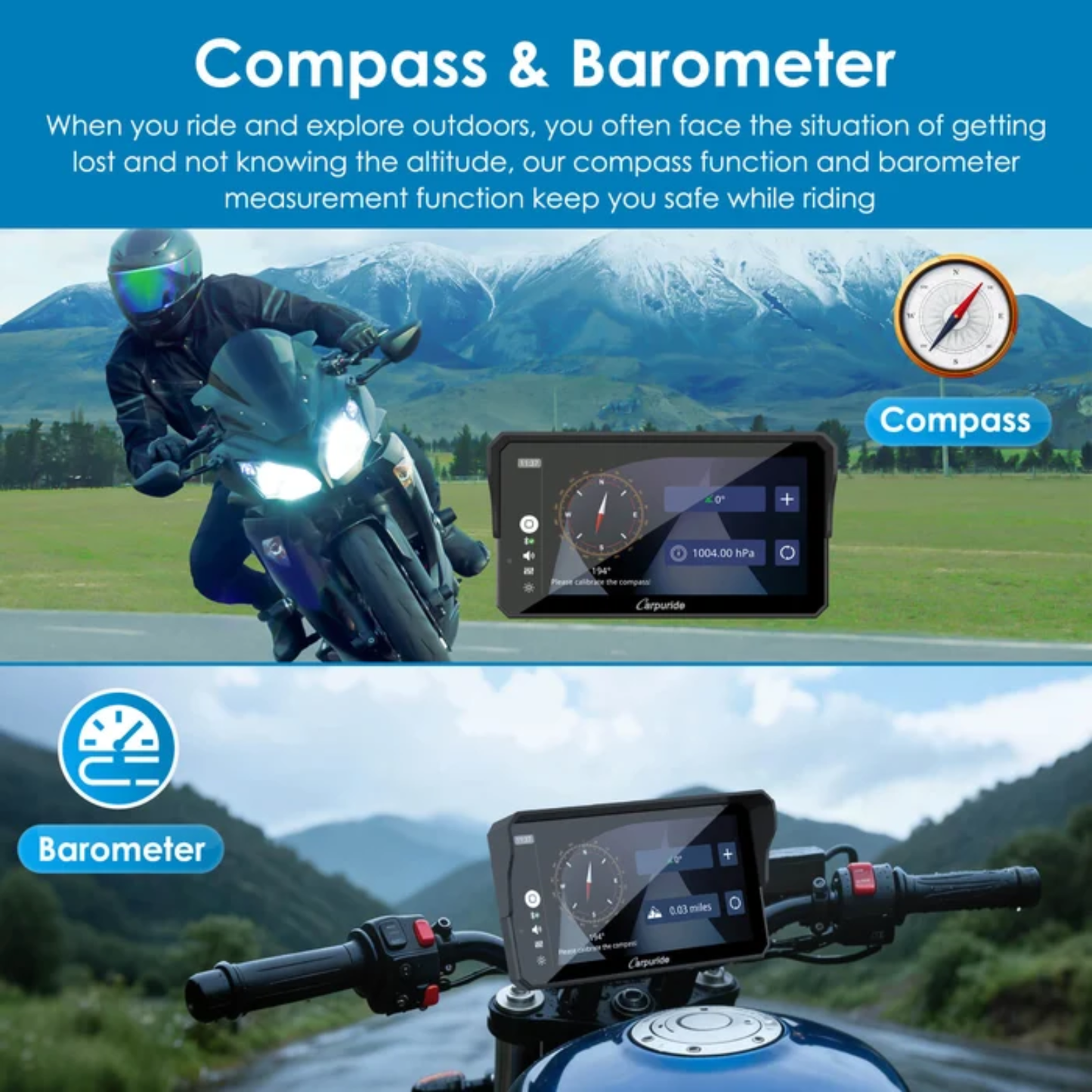 Carpuride W602S Pro 6-Inch Motorcycle CarPlay