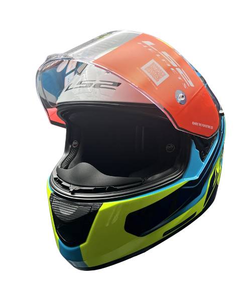 LS2 FF320 Stream Evo Letails Helmet - Blue Hi-Viz Yellow