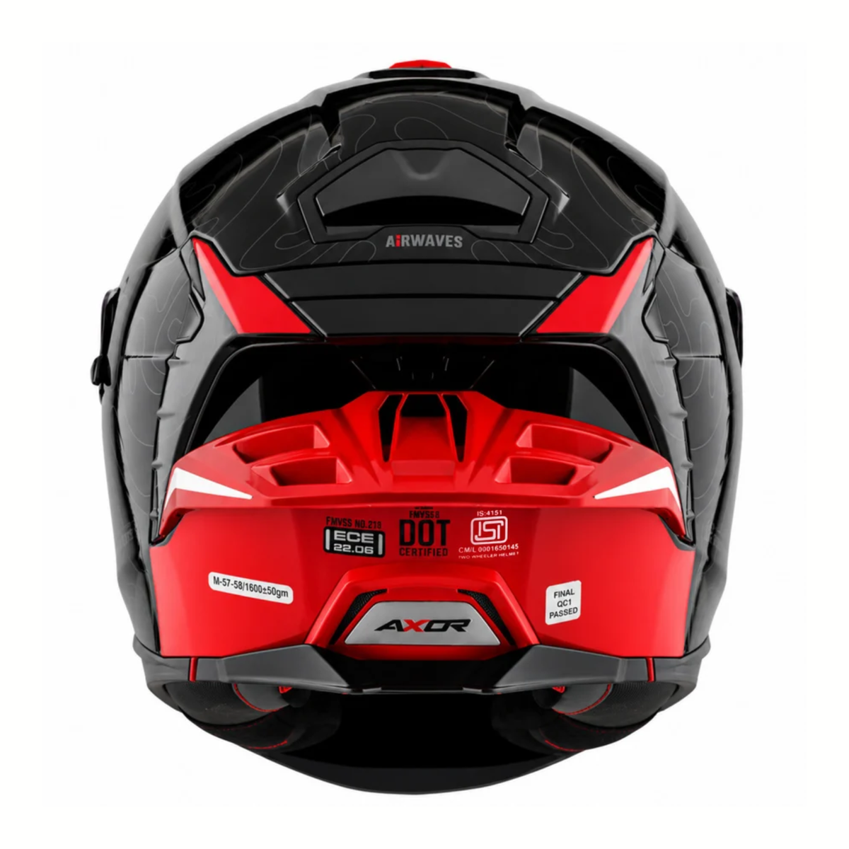 Axor Brutale Airwaves Dual Spoiler Helmet - Gloss Black Red