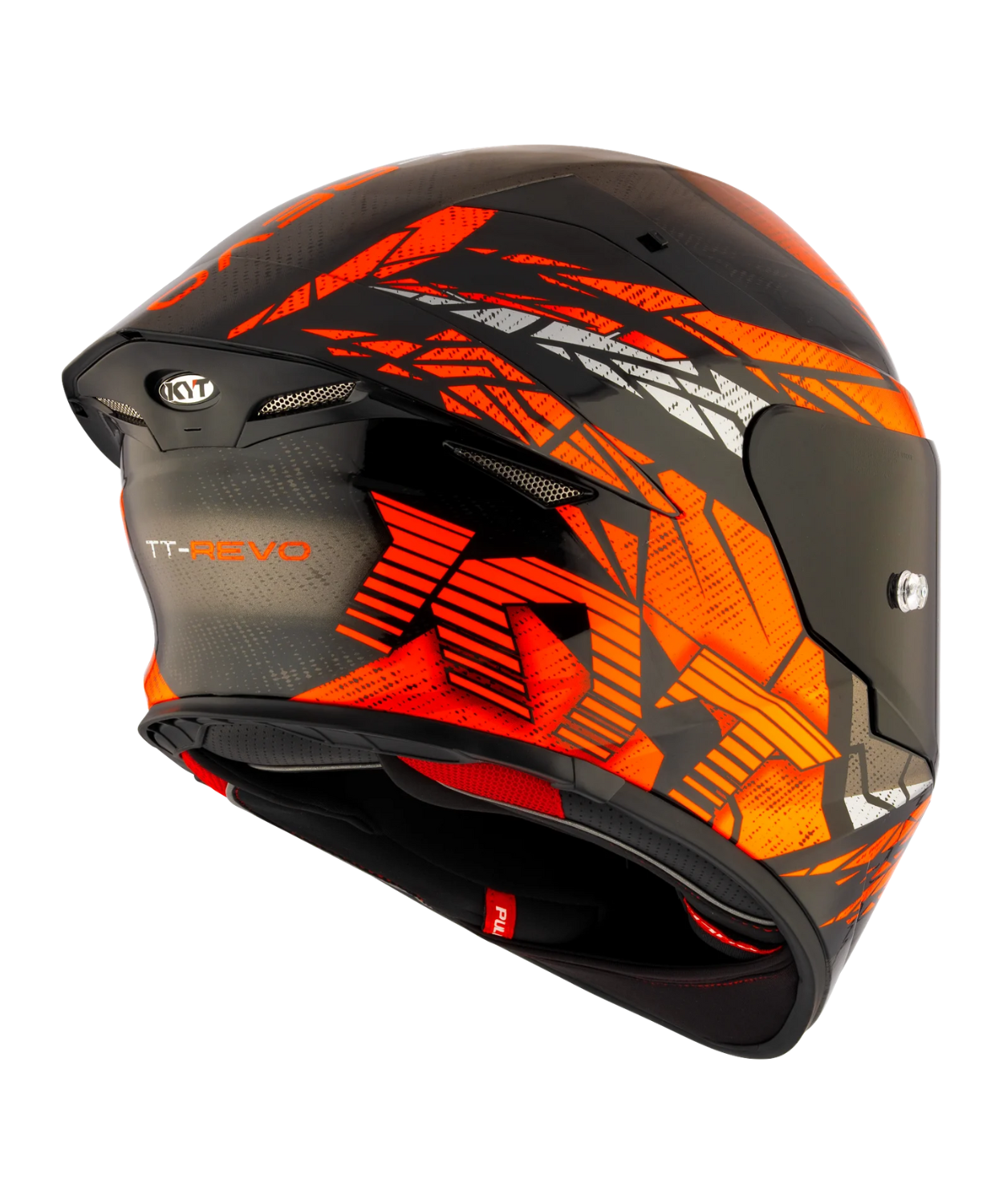 KYT TT-Revo Combustion Helmet - Gloss Black Orange
