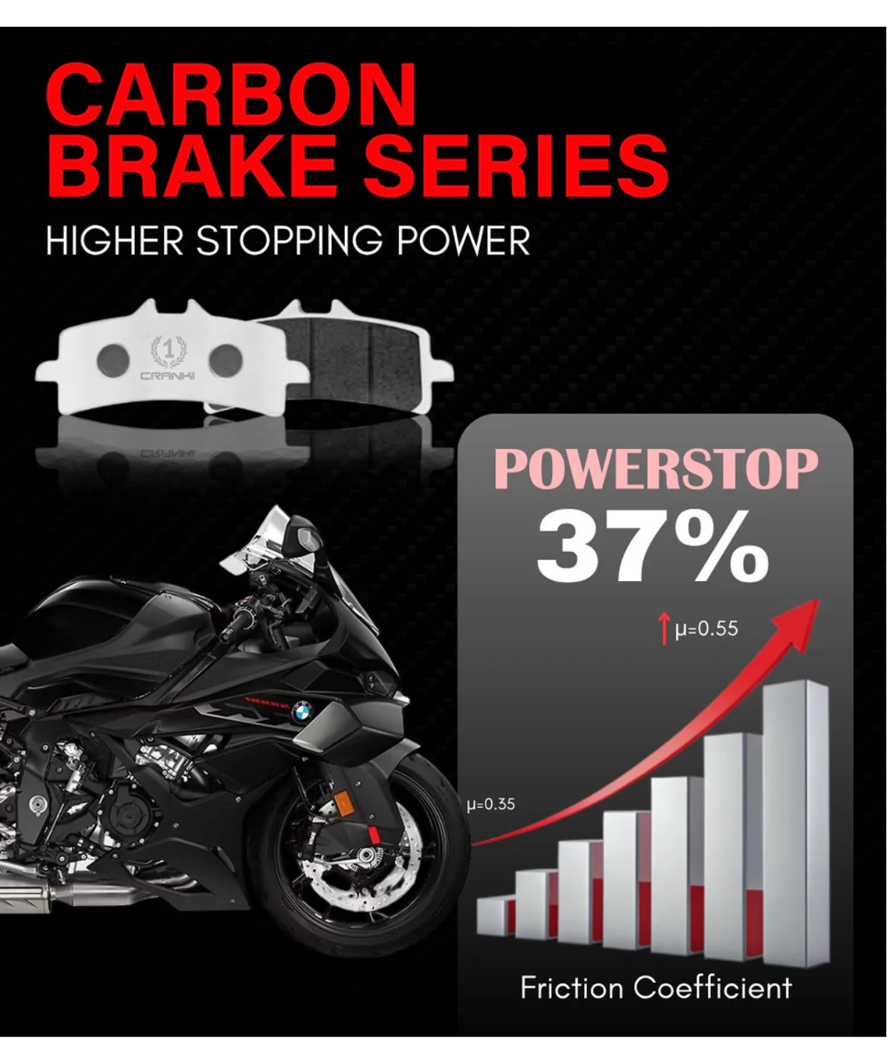 Crank1 Carbon Brake Pads for Harley Davidson Sportster Forty Eight (2014 - 2020)