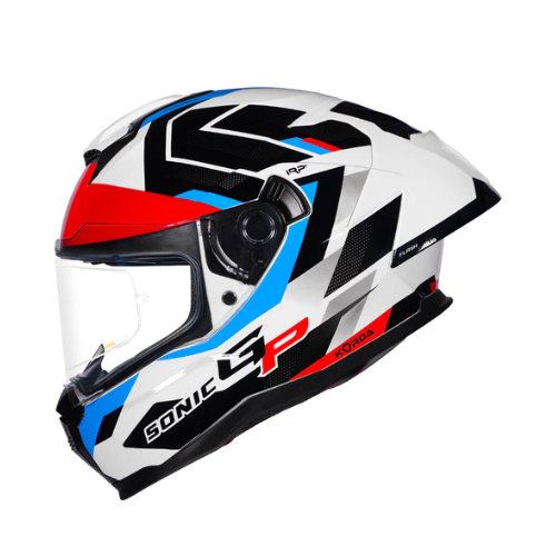 Korda Sonic GP Flash Helmet - White Red Blue
