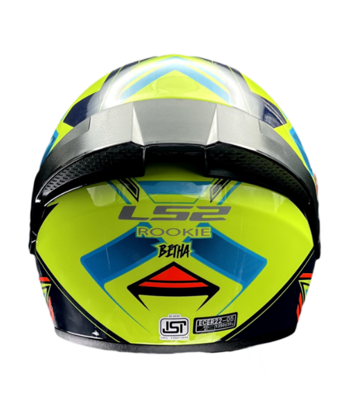 LS2 FF352 Rookie Betha Helmet - Hi Viz Yellow Navy Blue