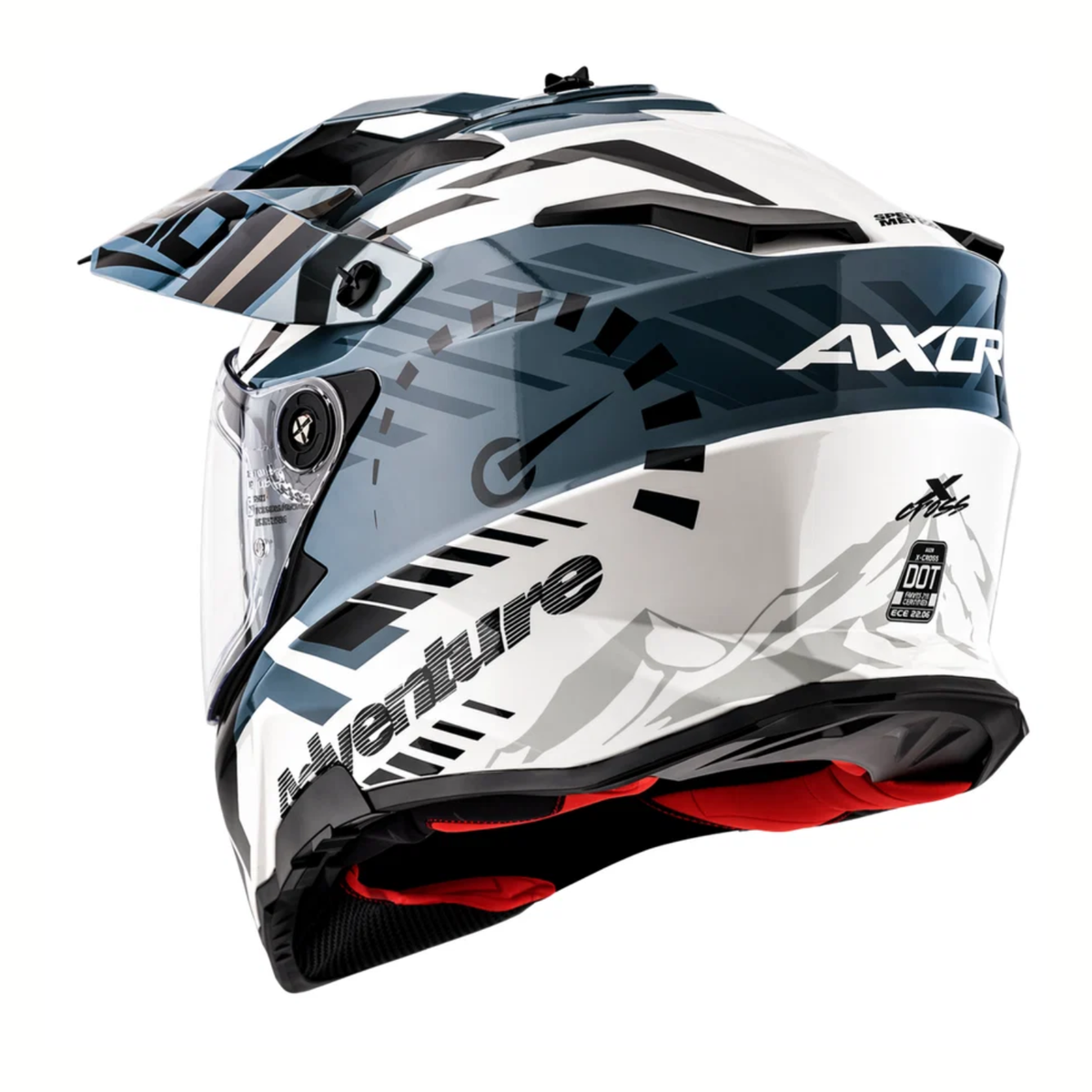 Axor X-Cross Dual Visor Speedometer Helmet - Gloss White Grey