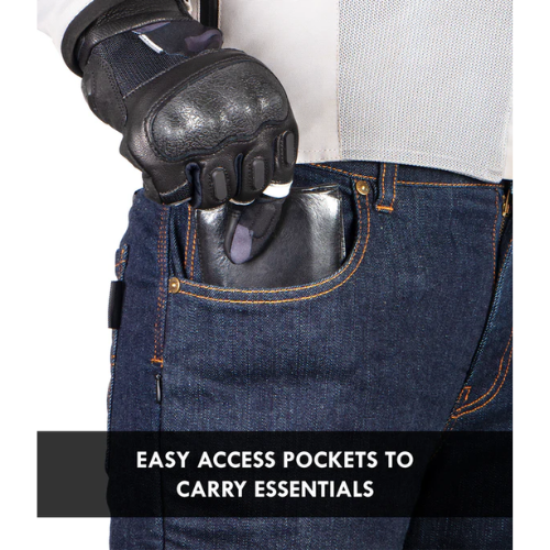 Rynox Downtown Pro CE Certified Class AA Motorcycle Riding Jeans with D3O Armours - Indigo Blue