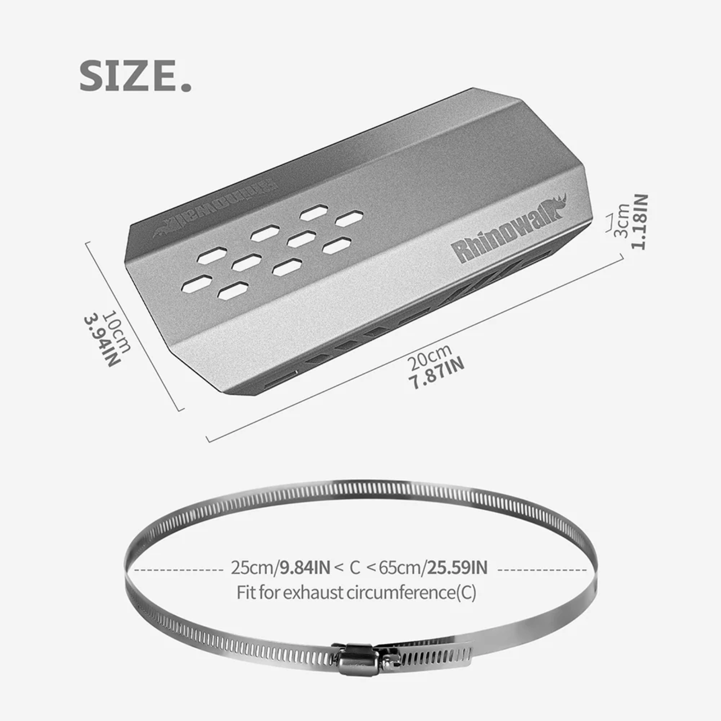 Rhinowalk Exhaust Heat Shield - Silver - MTR010