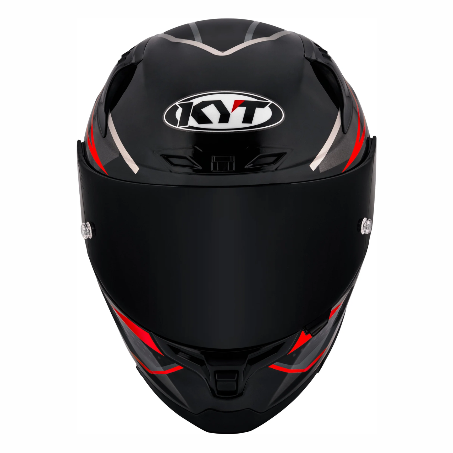 KYT Striker SV Davo Replica Helmet - Gloss Black Red Fluro