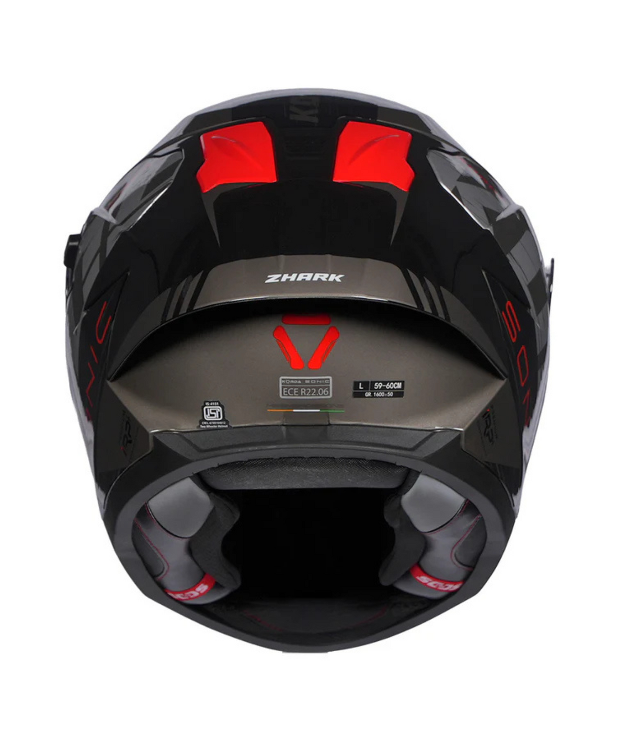 Korda Sonic GP Zhark Helmet - Gloss Grey Red - Korda